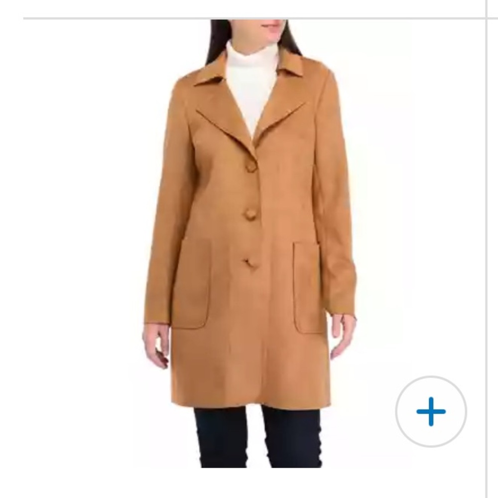 Women’s faux suede long button from jacket